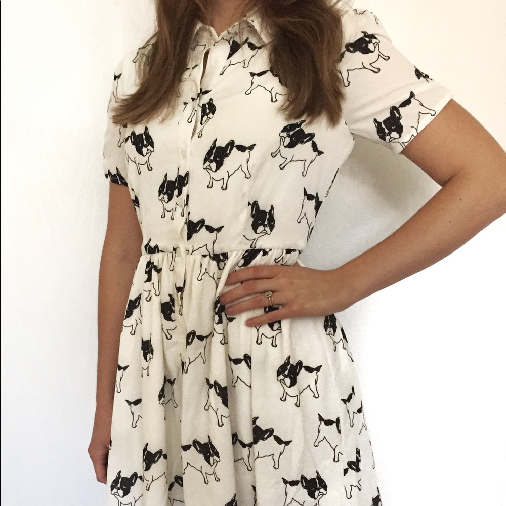 Piper & Scoot Knee-Length Bulldog Print Dress